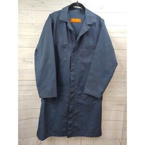 Vtg Engineering Work Garments Long Jacket Lab Trench Coat Navyblue Sz 40